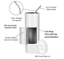 Hairdresser Messy Bun 20oz or 30oz Skinny Tumbler - Female Hair Dresser Double Wall Stainless Steel  - NOT Epoxy